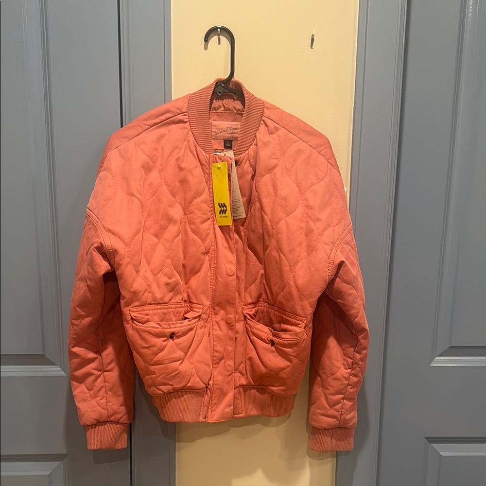 H&M Quilted Pink Bomber Jacket